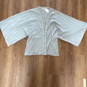 NWT Sim & Sam Paloma Clip Dot Kimono Cardigan Womens XL Open Front Grey NEW Boho